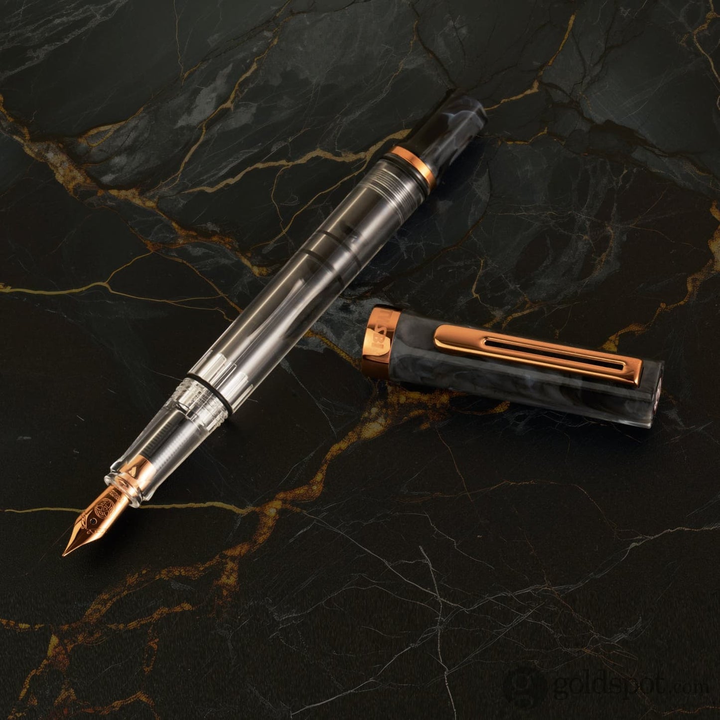 TWSBI Eco Fountain Pen in Black Marble with Bronze Fountain Pen