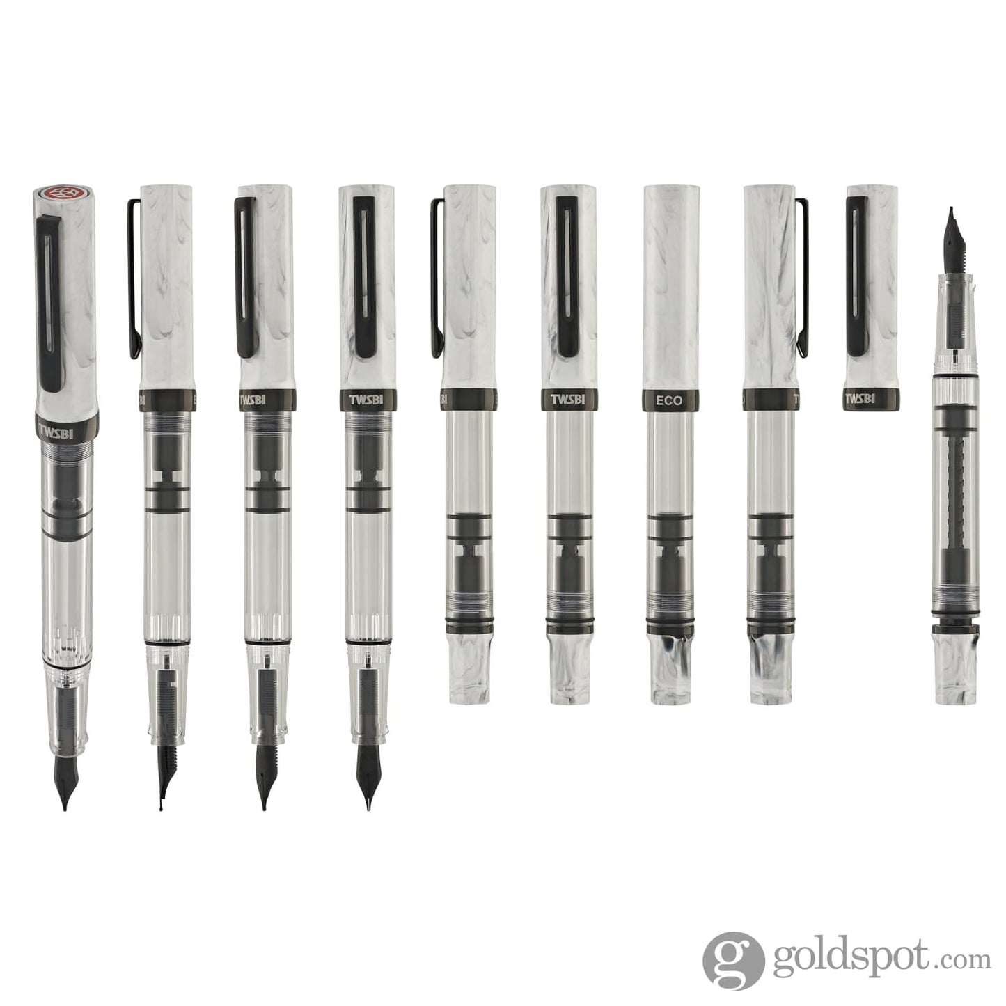 Twsbi ECO Fountain Pen in Carrara with Onyx Fountain Pen