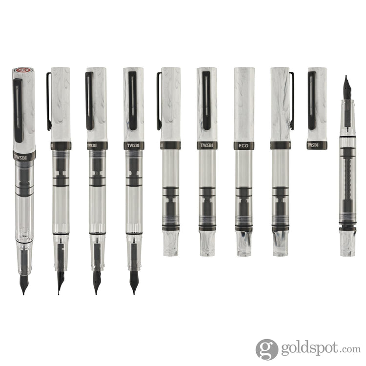 Twsbi ECO Fountain Pen in Carrara with Onyx Fountain Pen