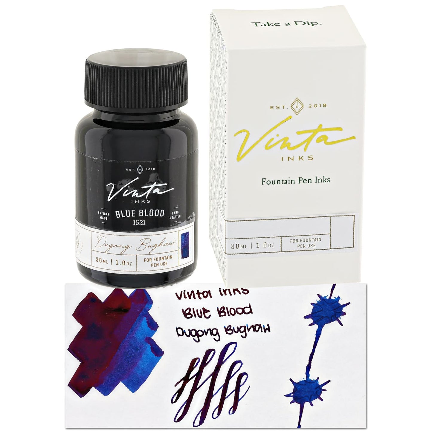 Vinta Inks 1.0 Bottled Ink in Blue Blood [Dugong Bughaw 1521] - 30mL Bottled Ink