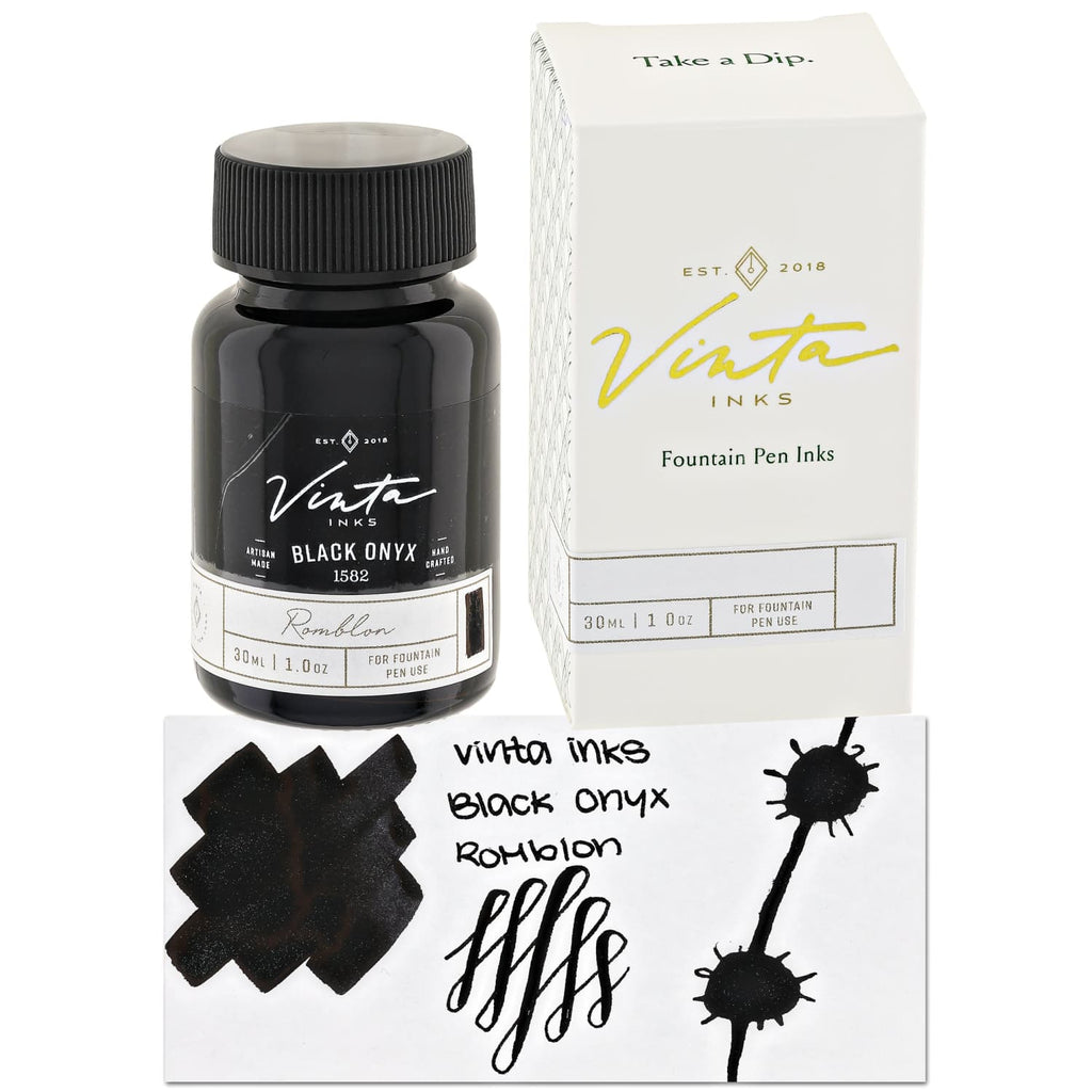 Vinta Inks 3.0 Bottled Ink in Black Onyx [Romblon 1582] - 30mL Bottled Ink