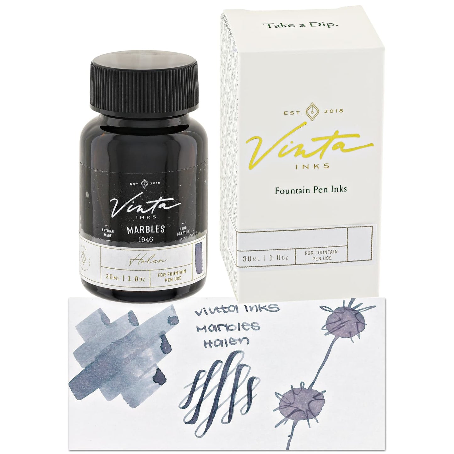 Vinta Inks Hello Rain Collection Bottled Ink in Marbles [Holen 1946] - 30mL Bottled Ink