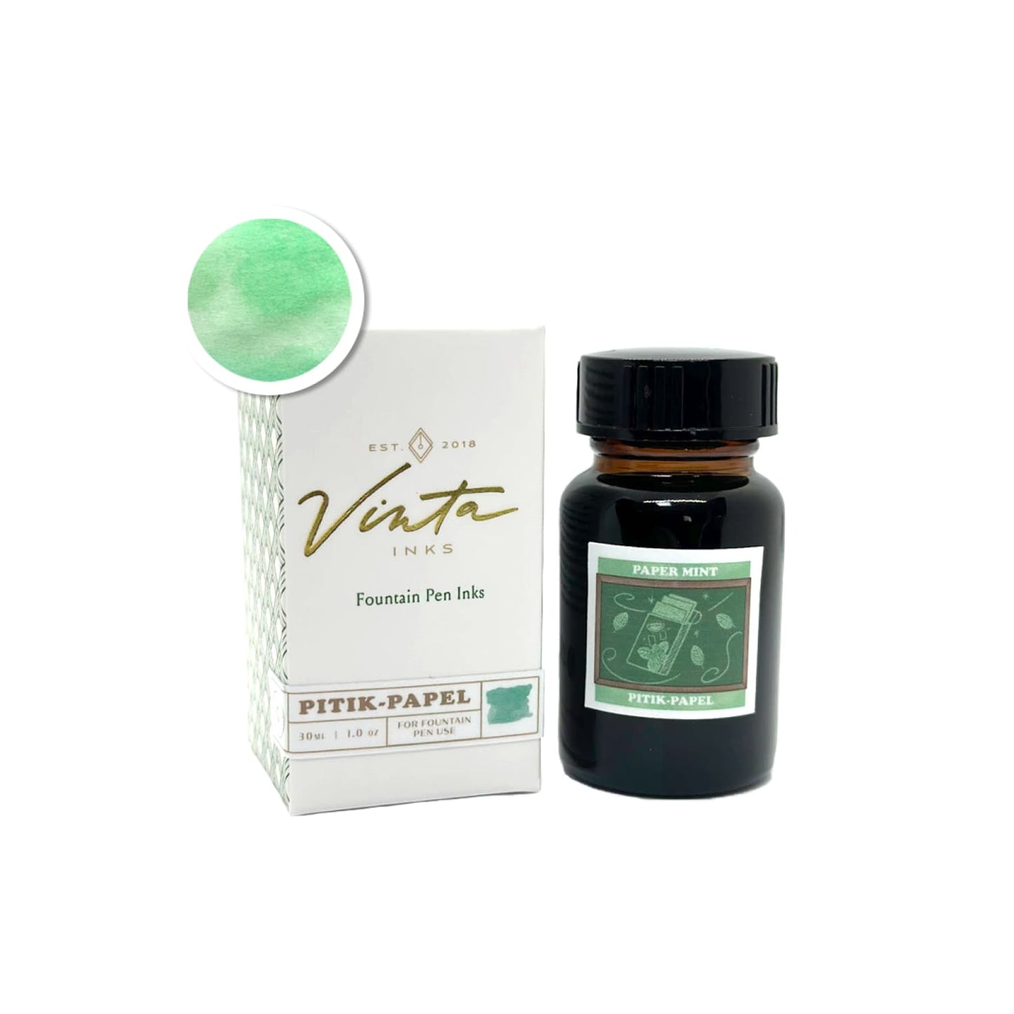 Vinta Inks Homeroom Collection Bottled Ink in Paper Mint [Pitik Papel] - 30mL Bottled Ink