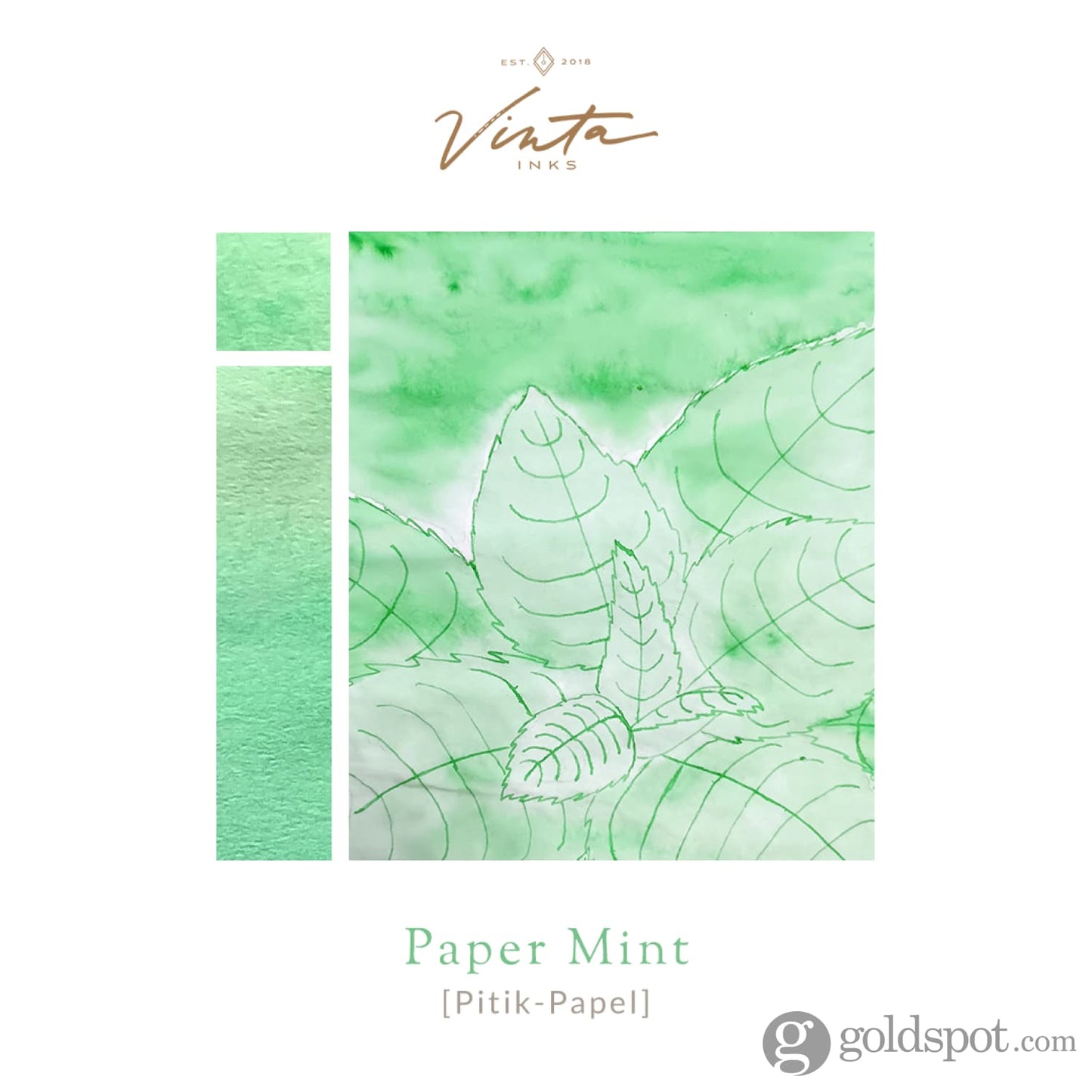 Vinta Inks Homeroom Collection Bottled Ink in Paper Mint [Pitik Papel] - 30mL Bottled Ink