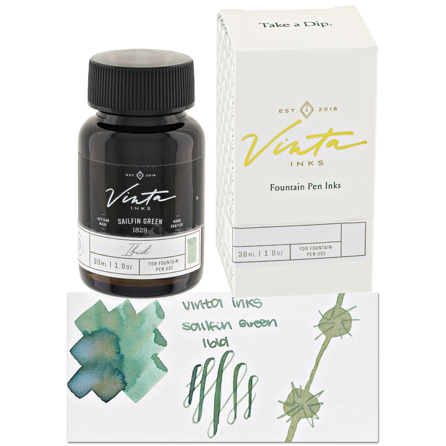Vinta Inks The Awareness Project Bottled Ink in Sailfin Green [Ibid 1829] - 30mL Bottled Ink