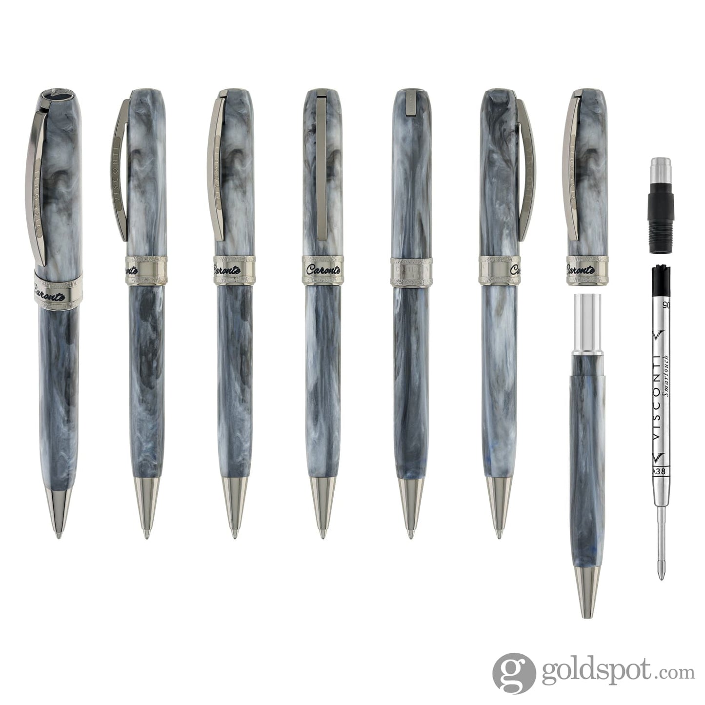 Visconti Comedia Ballpoint Pen in Caronte with Ruthenium Trim Ballpoint Pens