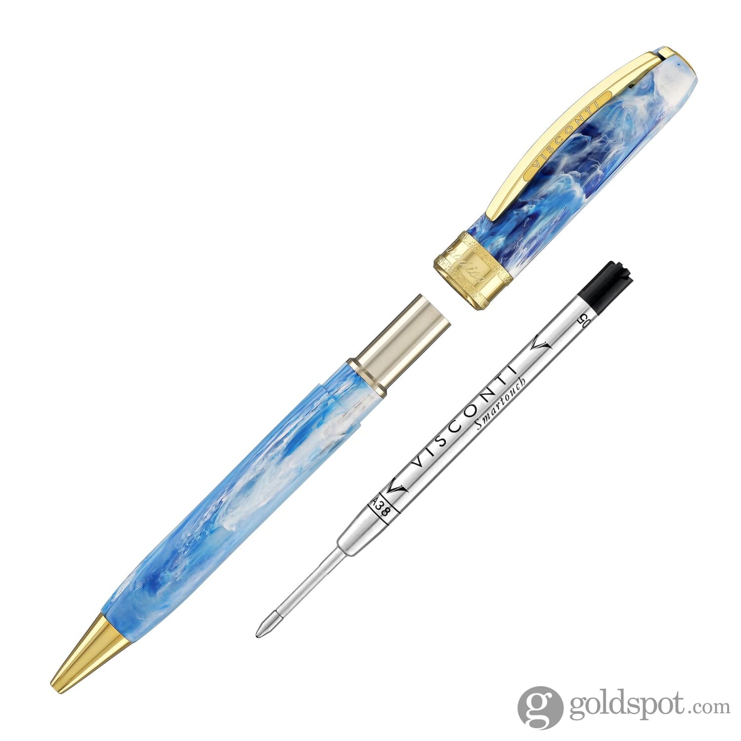 Visconti Comedia Ballpoint Pen in Paradiso with Yellow Gold Trim Ballpoint Pens