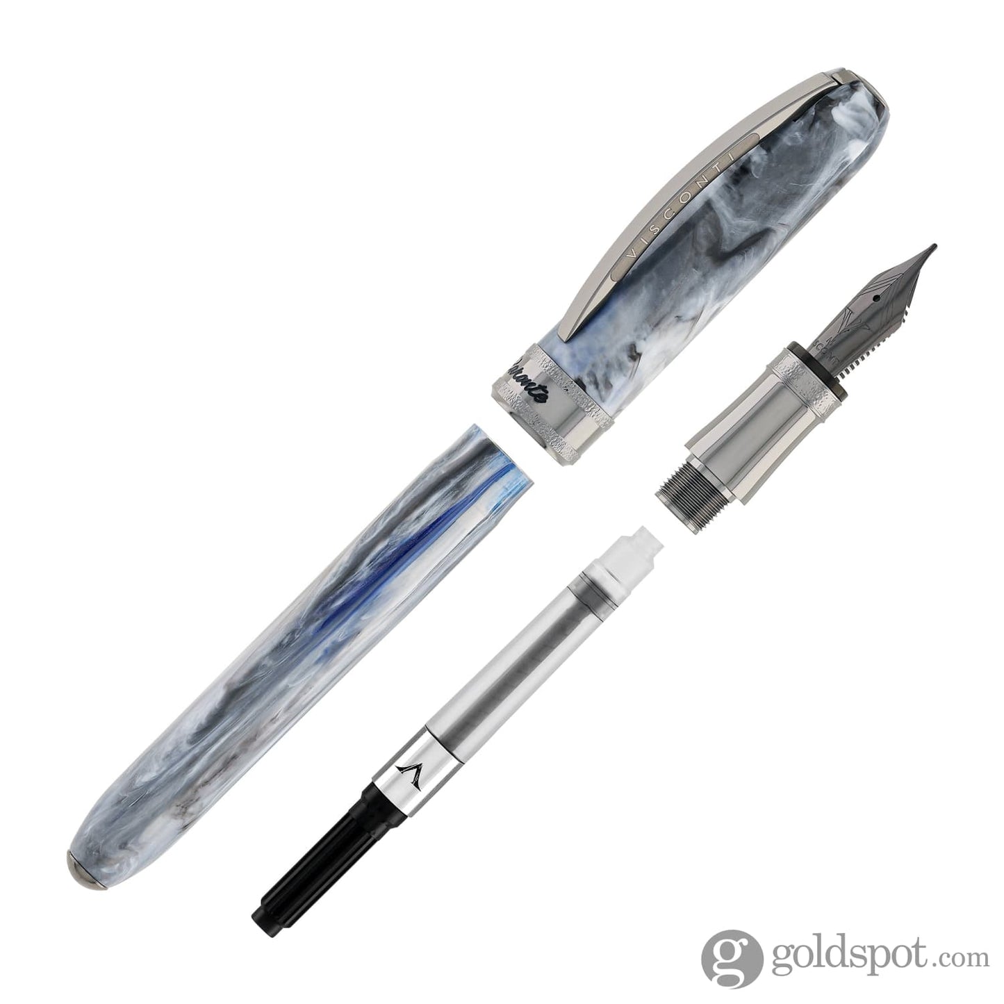 Visconti Comedia Fountain Pen in Caronte with Ruthenium Trim Fountain Pen