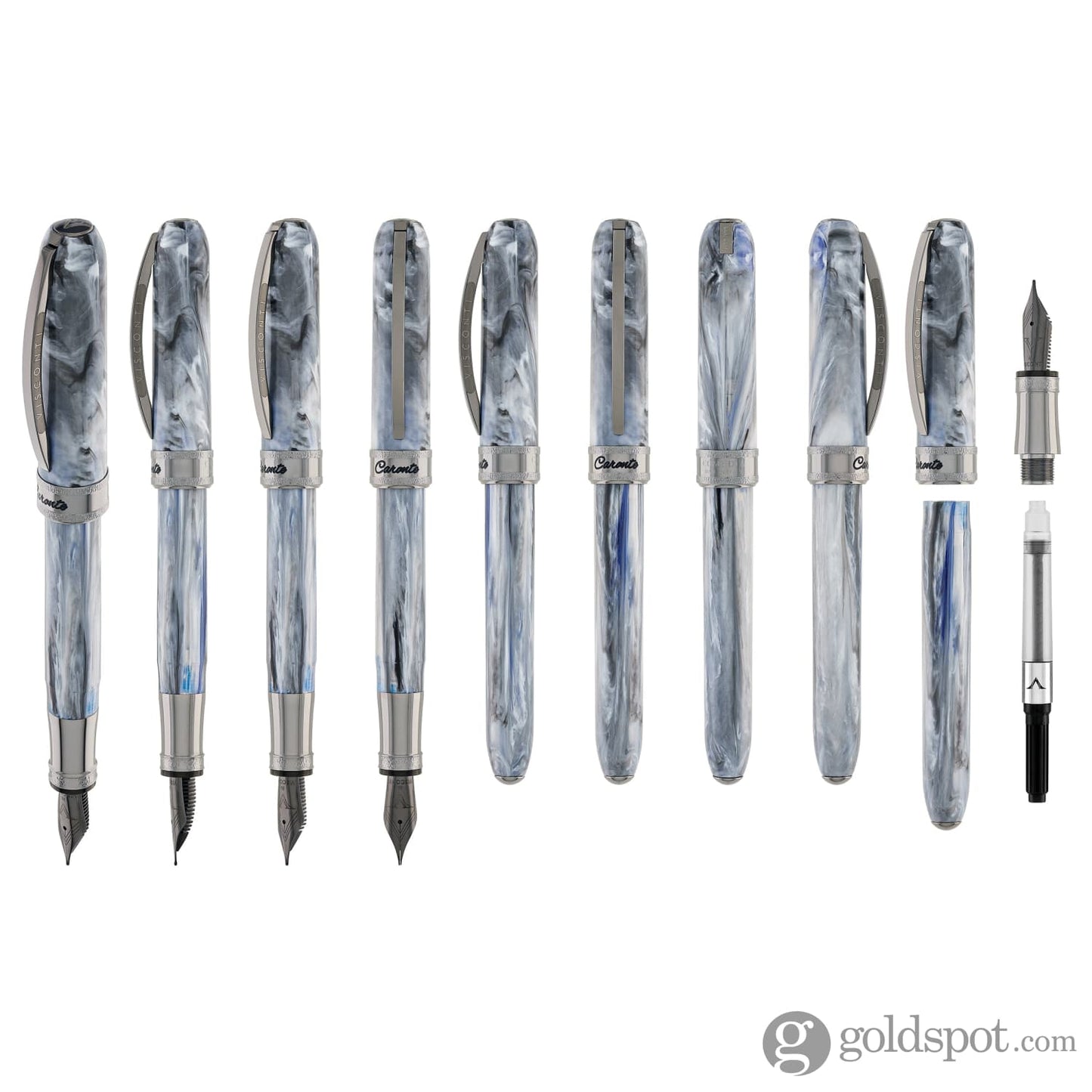 Visconti Comedia Fountain Pen in Caronte with Ruthenium Trim Fountain Pen