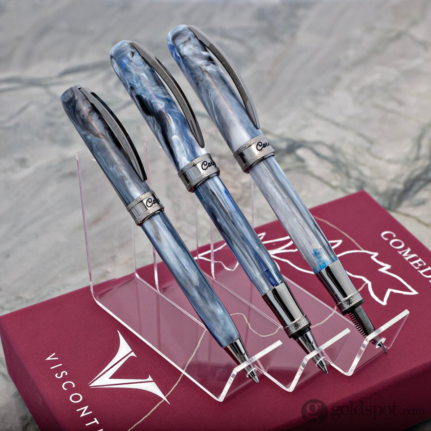 Visconti Comedia Fountain Pen in Caronte with Ruthenium Trim Fountain Pen