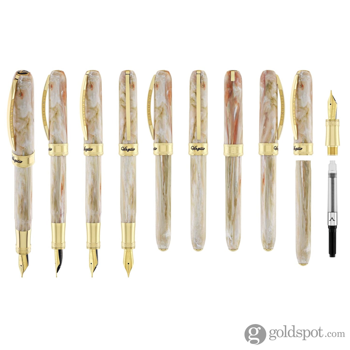 Visconti Comedia Fountain Pen in Virgilio with Yellow Gold Trim Fountain Pen