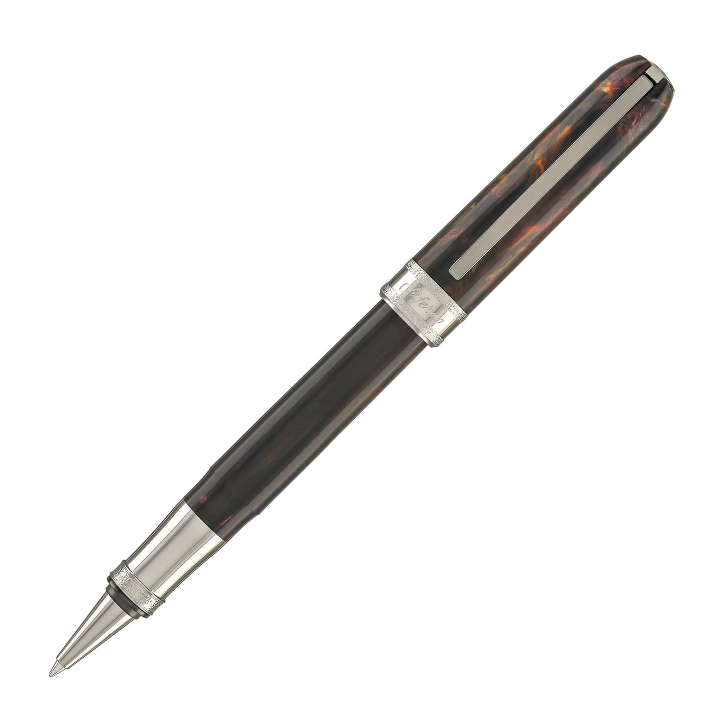 Visconti Comedia Rollerball Pen in Inferno with Ruthenium Trim Rollerball Pen