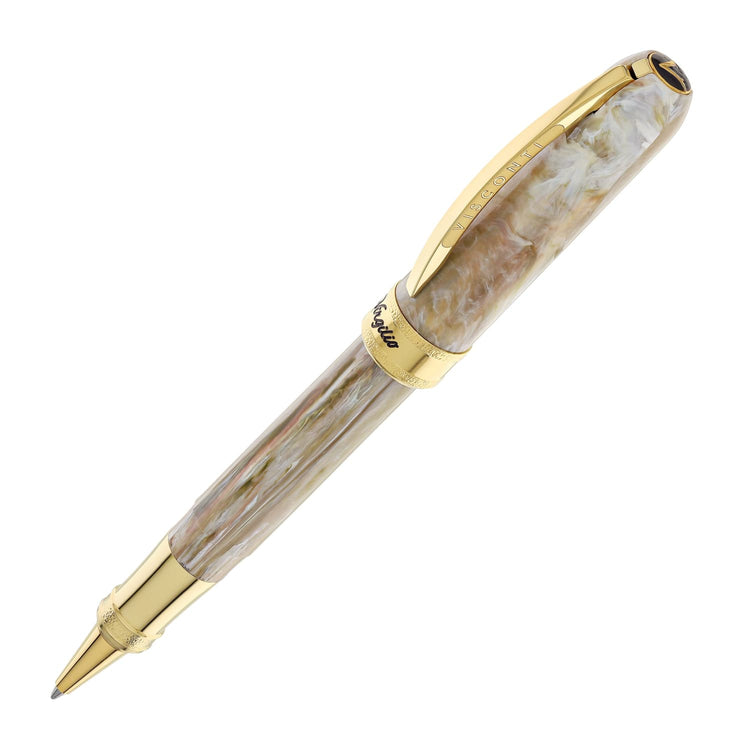 Visconti Comedia Rollerball Pen in Virgilio with Yellow Gold Trim Rollerball Pen