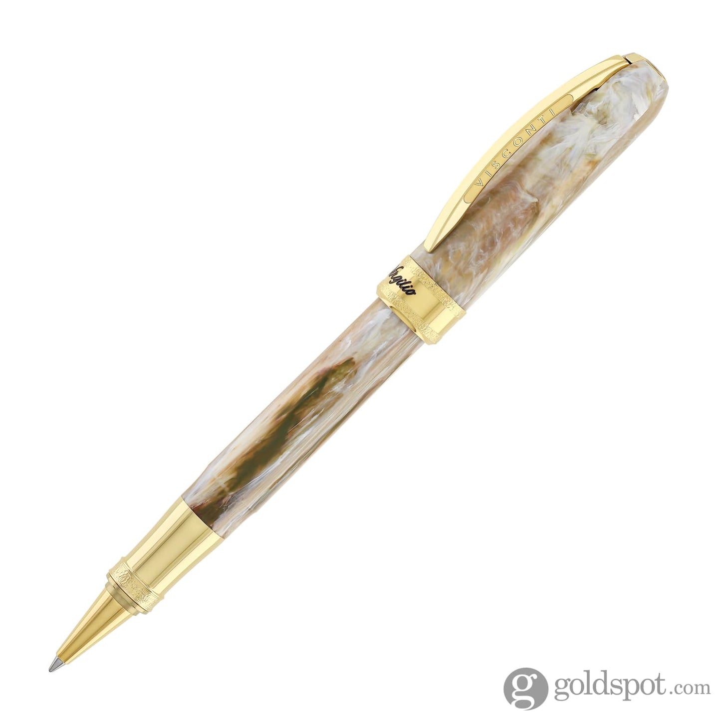 Visconti Comedia Rollerball Pen in Virgilio with Yellow Gold Trim Rollerball Pen
