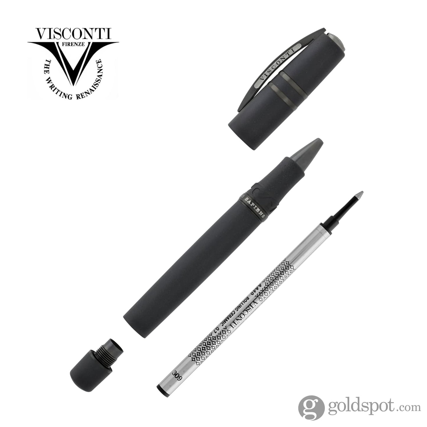 Visconti Homo Sapiens Dark Age Oversize Rollerball Pen in Black