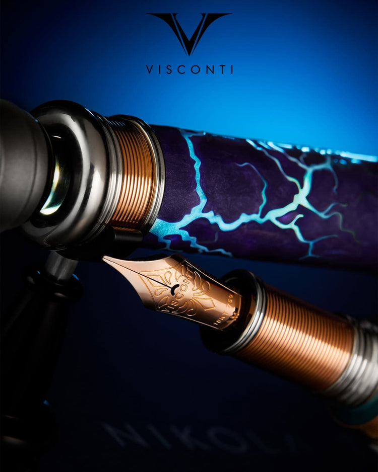 Visconti Limited Edition Fountain Pen in Nikola Tesla - 18K Gold Fountain Pens