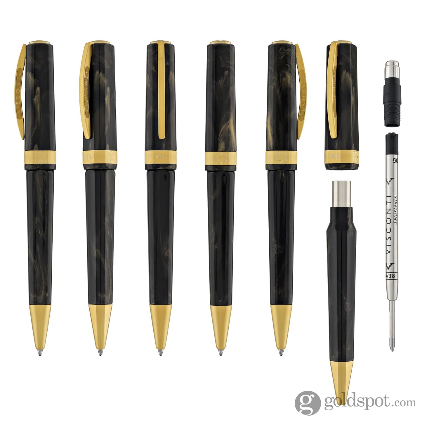 Visconti Opera Gold Ballpoint Pen in Black Ballpoint Pens