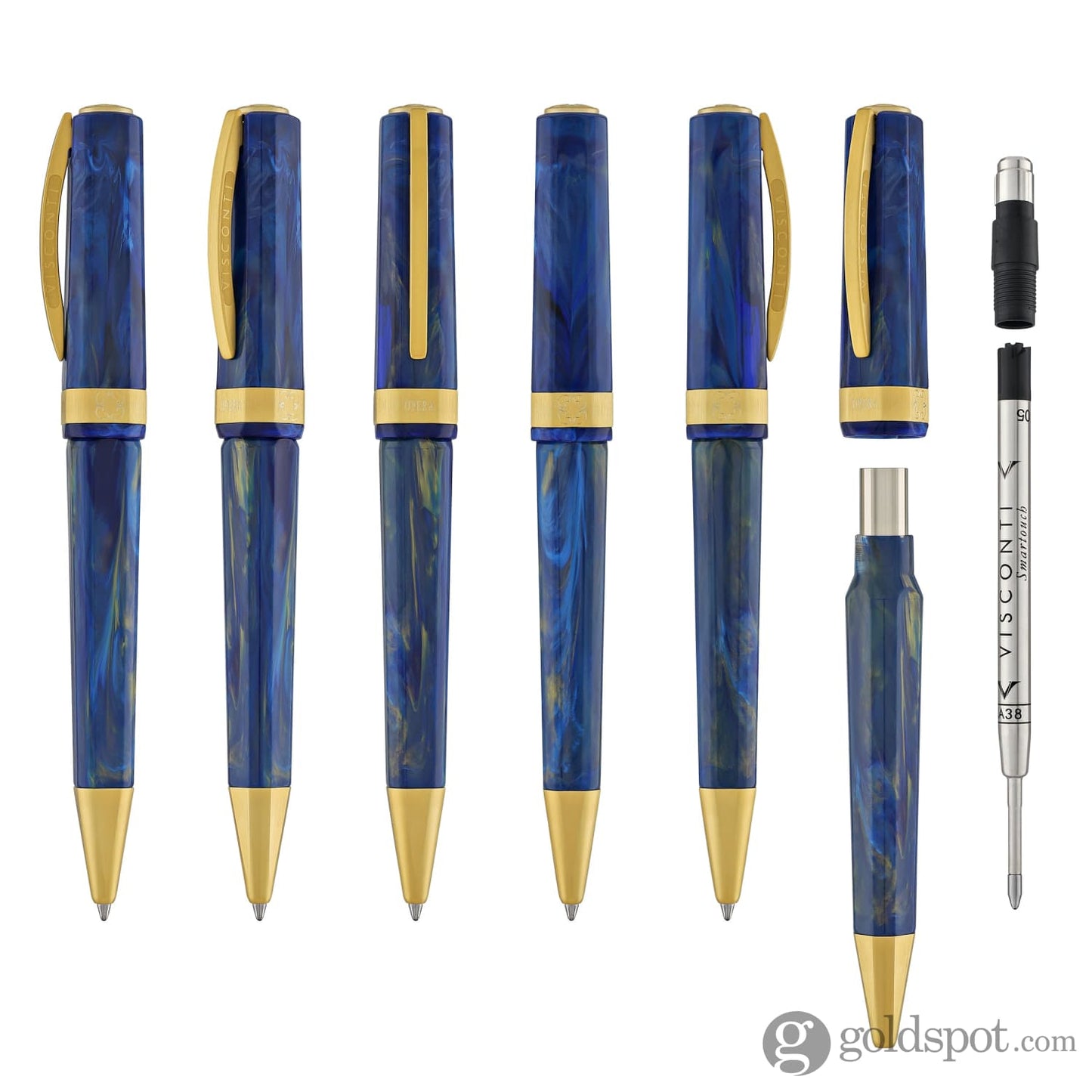 Visconti Opera Gold Ballpoint Pen in Blue Ballpoint Pens