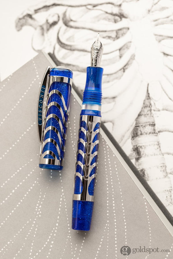 Visconti Skeleton Fountain Pen in Sapphire Blue with Palladium Trim Fountain Pen