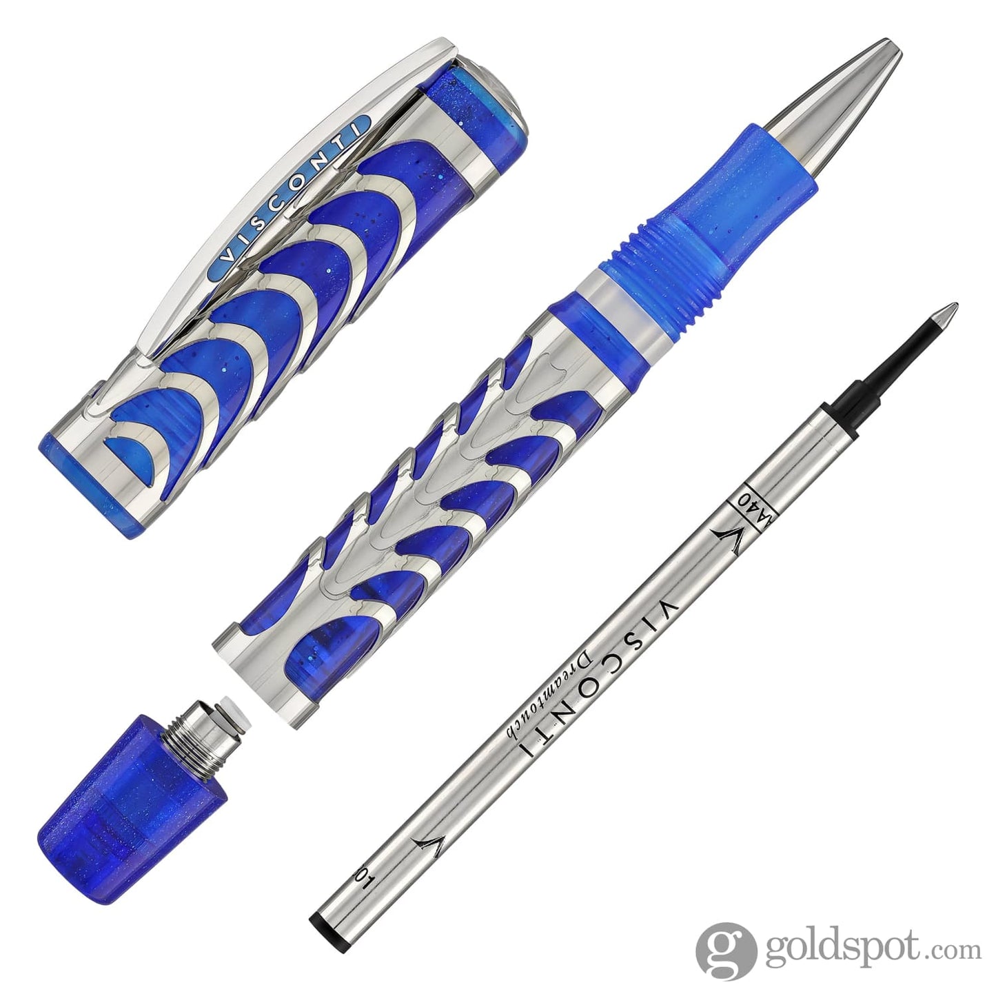 Visconti Skeleton Rollerball Pen in Sapphire Blue with Palladium Trim Rollerball Pen