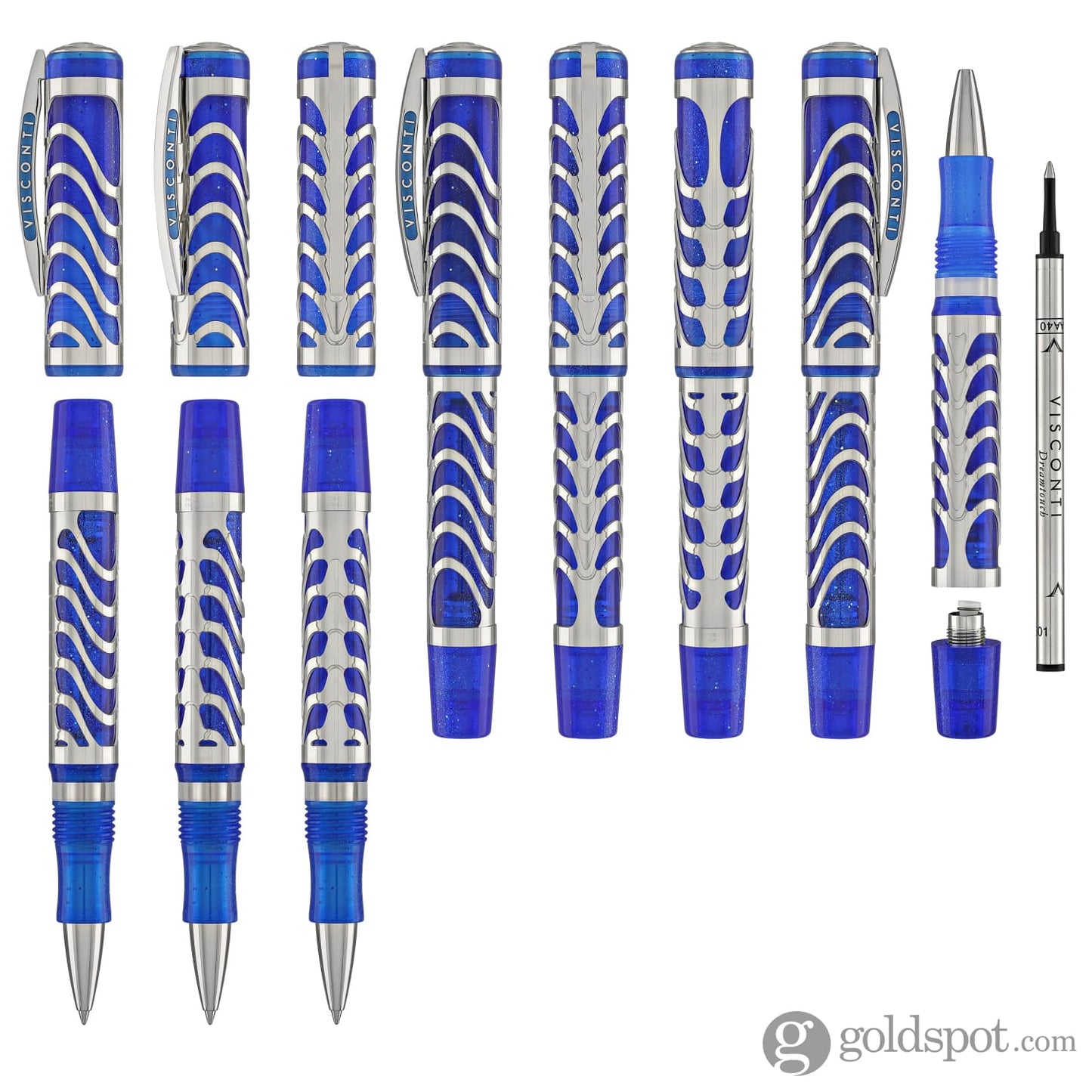 Visconti Skeleton Rollerball Pen in Sapphire Blue with Palladium Trim Rollerball Pen