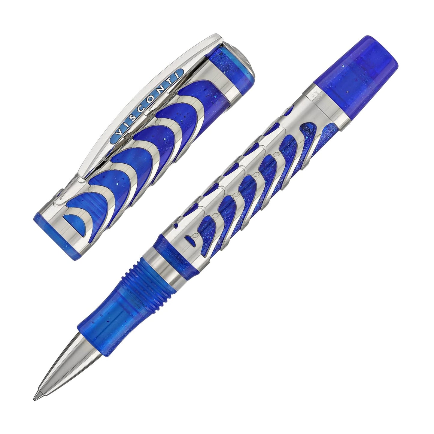Visconti Skeleton Rollerball Pen in Sapphire Blue with Palladium Trim Rollerball Pen
