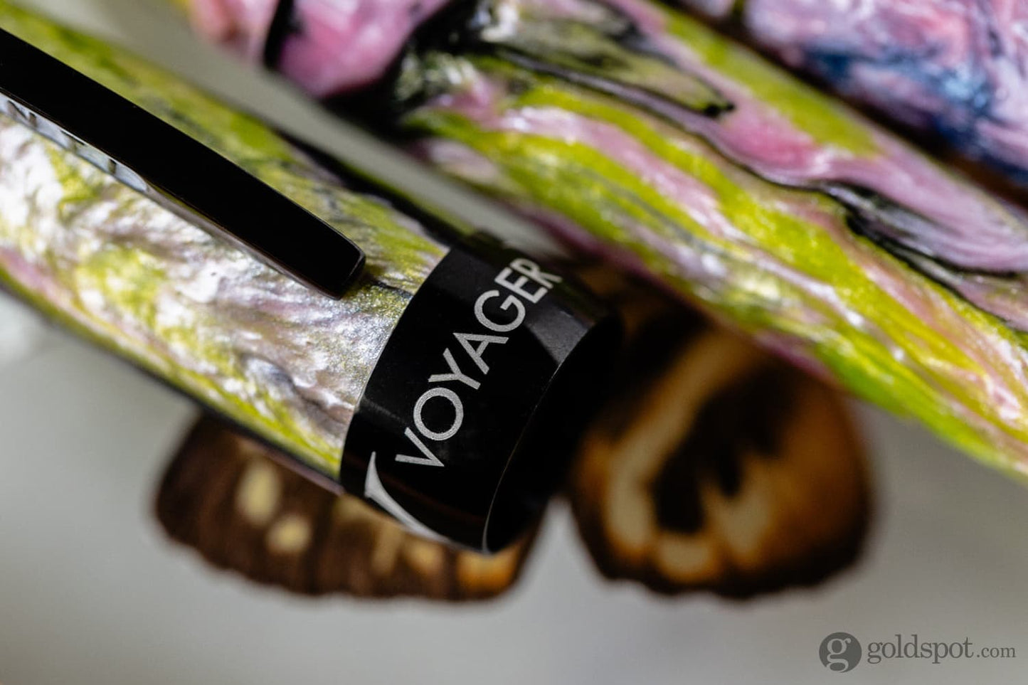 Visconti Voyager Mariposa Fountain Pen in Malachite with Black PVD Trim Fountain Pens