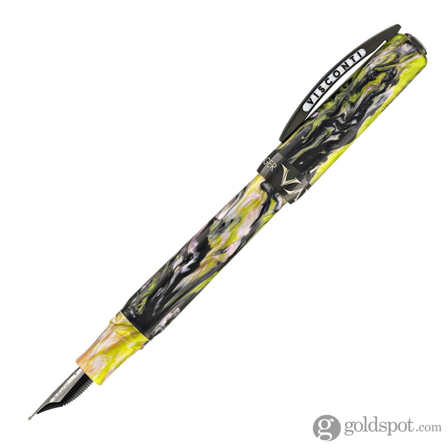 Visconti Voyager Mariposa Fountain Pen in Malachite with Black PVD Trim Fountain Pens