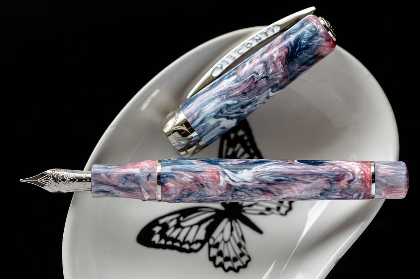 Visconti Voyager Mariposa Fountain Pen in Painted Beauty with Palladium Trim Fountain Pens