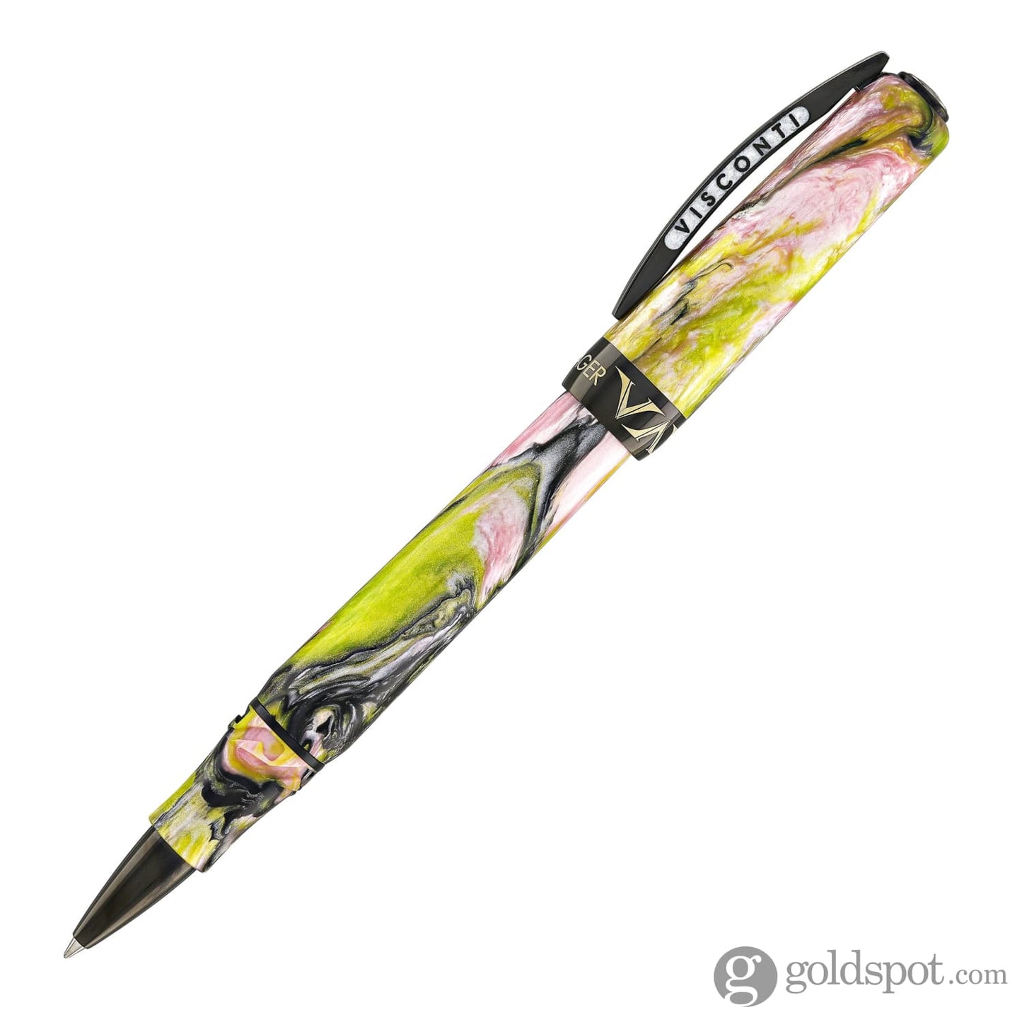 Visconti Voyager Mariposa Rollerball Pen in Malachite with Black PVD Trim Rollerball Pen