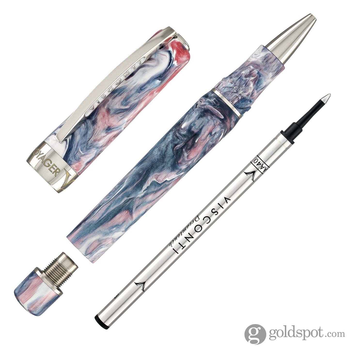 Visconti Voyager Mariposa Rollerball Pen in Painted Beauty with Palladium Trim Rollerball Pen
