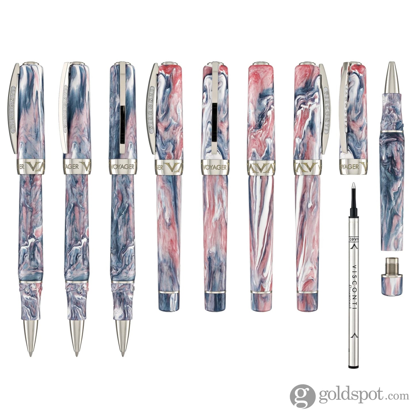 Visconti Voyager Mariposa Rollerball Pen in Painted Beauty with Palladium Trim Rollerball Pen