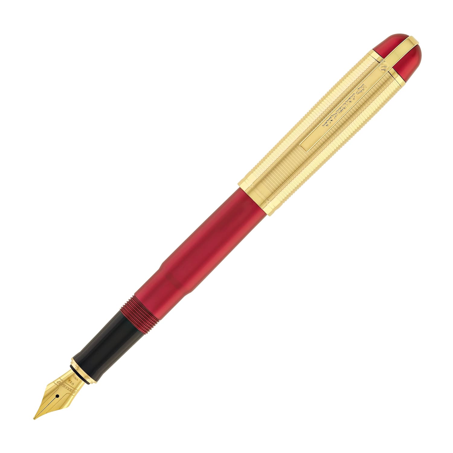 Stylo Plume WAHL EVERSHARP Skyline Rouge Moiré - Vintage, Rare, Avec Plume Et Porte-mines