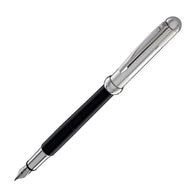 Waldmann Chess Fountain Pen in Black Lacquer, Steel Nib
