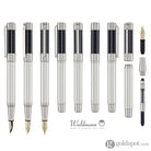 Waldmann Commander 23 Fountain Pen in Sterling Silver and Blue Lacquer 18kt Gold Nib Fountain Pen
