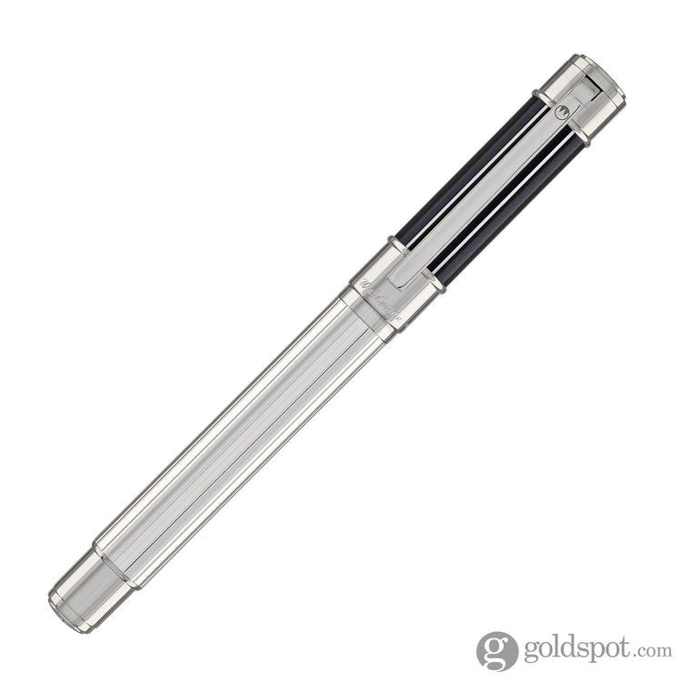 Waldmann Commander 23 Fountain Pen in Sterling Silver and Blue Lacquer Steel Nib Fountain Pen