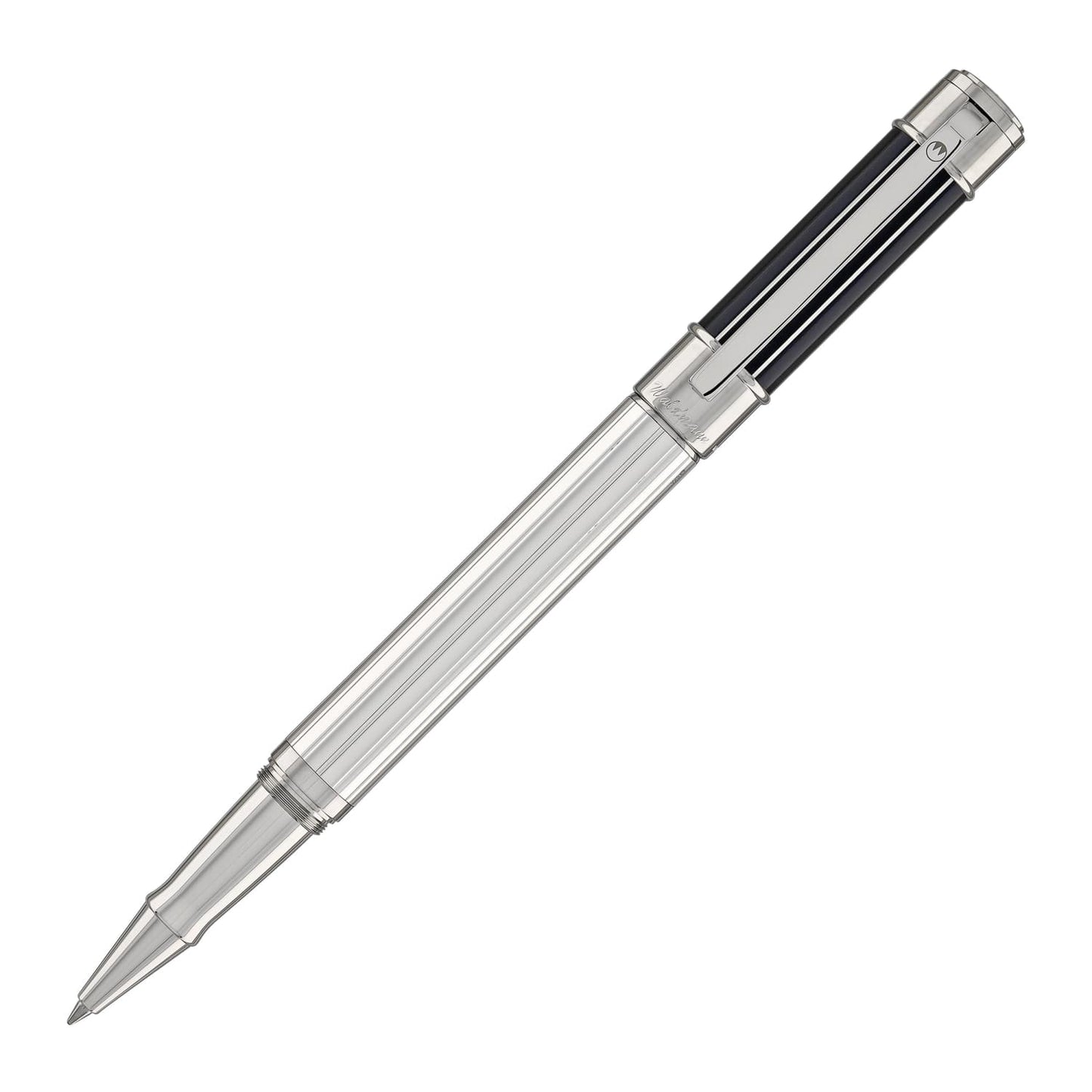 Waldmann Commander 23 Rollerball Pen in Sterling Silver Blue Lacquer Cap Rollerball Pen