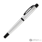 Waldmann Concorde Fountain Pen in Silver with Square Pattern & Black PVD Trim 18kt Gold Nib Fountain Pen