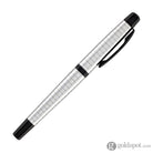 Waldmann Concorde Fountain Pen in Silver with Square Pattern & Black PVD Trim 18kt Gold Nib Fountain Pen