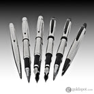 Waldmann Concorde Fountain Pen in Silver with Square Pattern & Black PVD Trim Steel Nib Fountain Pen