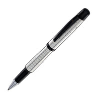 Waldmann Concorde Rollerball Pen in Silver with Square Pattern & Black PVD Trim