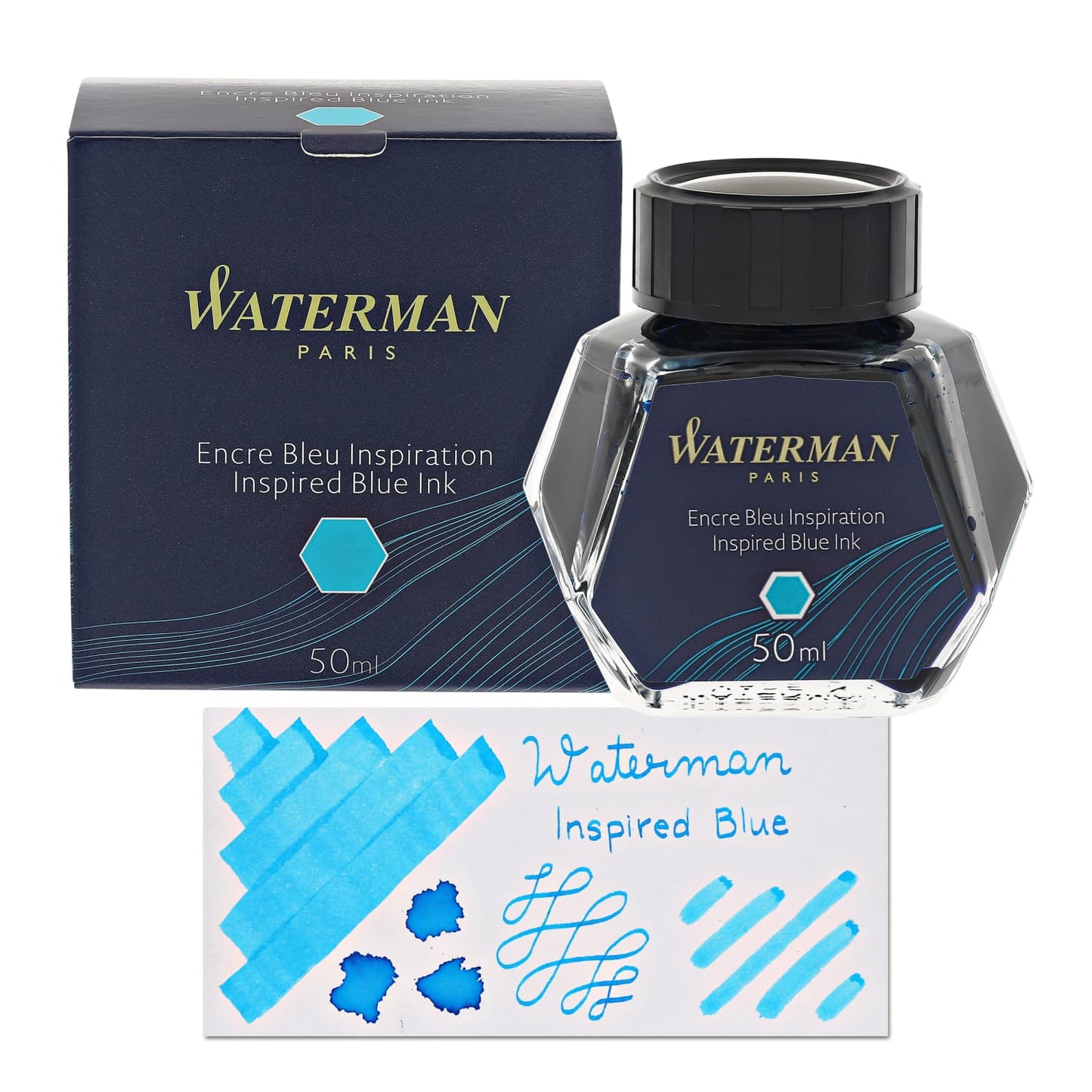 Waterman Bottled Ink in Inspired Blue - 50mL Bottled Ink