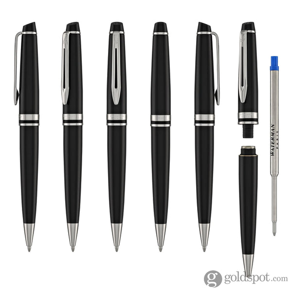 Waterman Expert Ballpoint Pen in Black Chrome Trim Ballpoint Pens