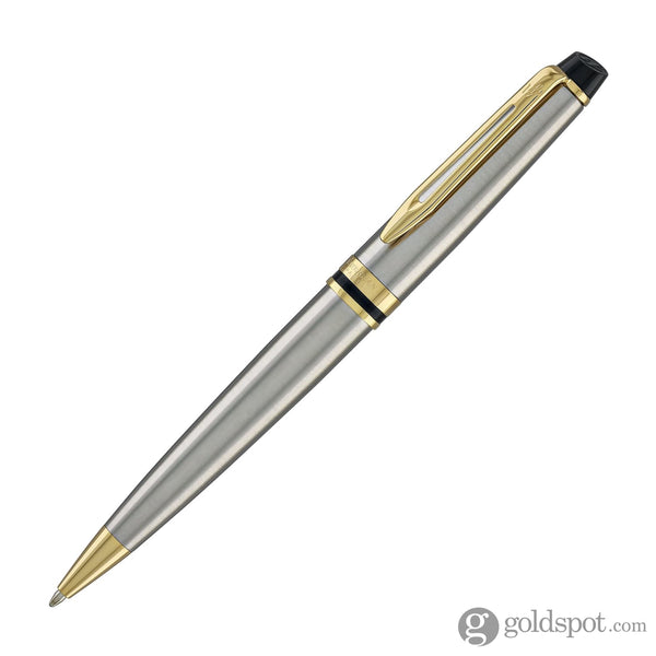 Waterman Expert Ballpoint Pen in Stainless Steel with Gold Trim Ballpoint Pens