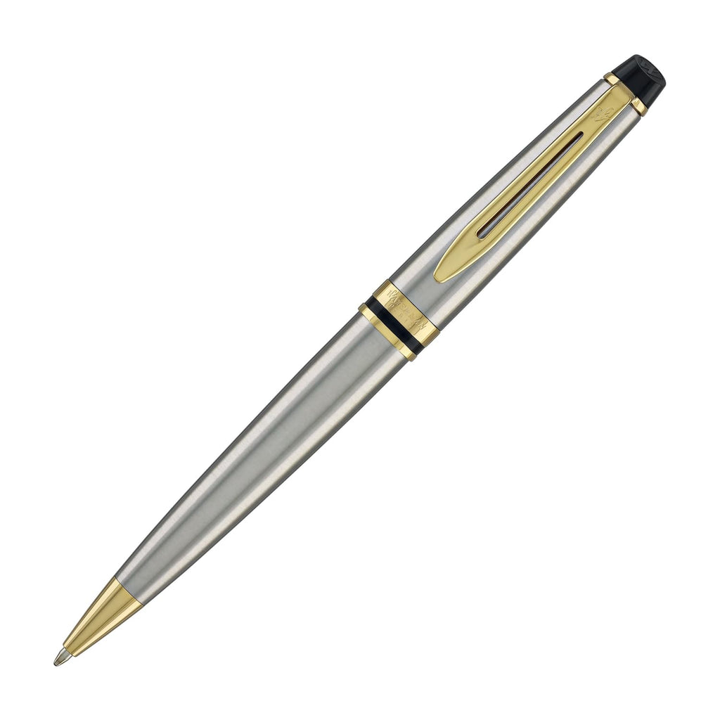 Waterman Expert Ballpoint Pen in Stainless Steel with Gold Trim Ballpoint Pens