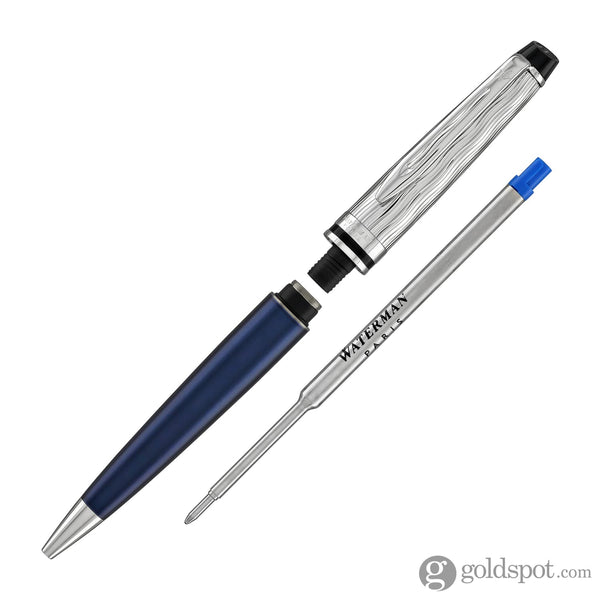 Waterman Expert Deluxe Ballpoint Pen in Metallic Blue with Chrome Trim Ballpoint Pens