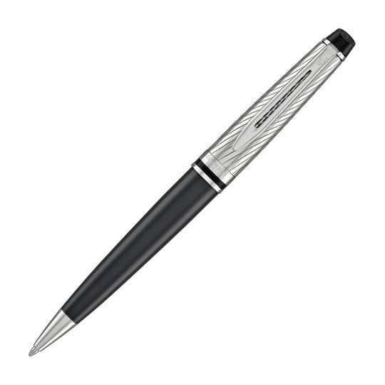 Waterman Expert Deluxe Ballpoint Pen in Metallic Grey Stone with Chrome Trim