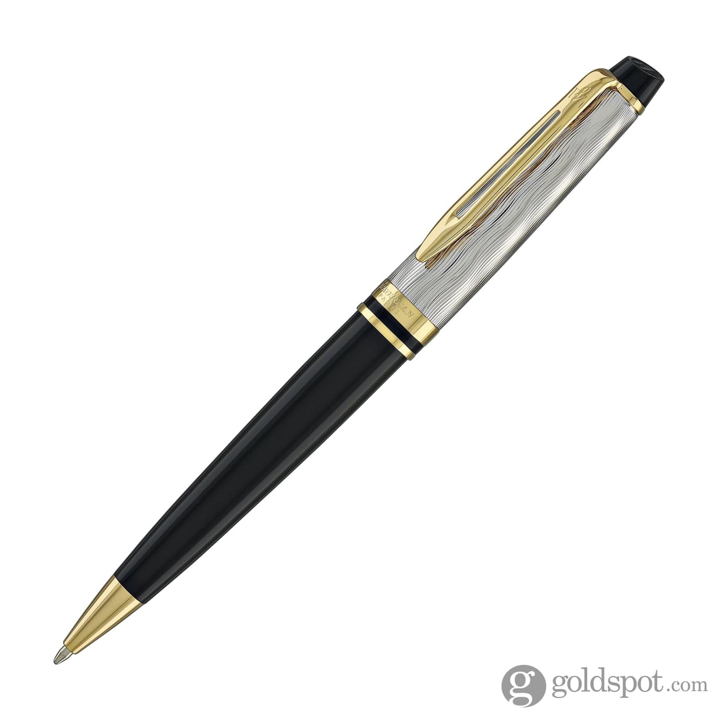 Waterman Expert Deluxe Rollerball Pen Metal & Blue Lacquer With Pallad