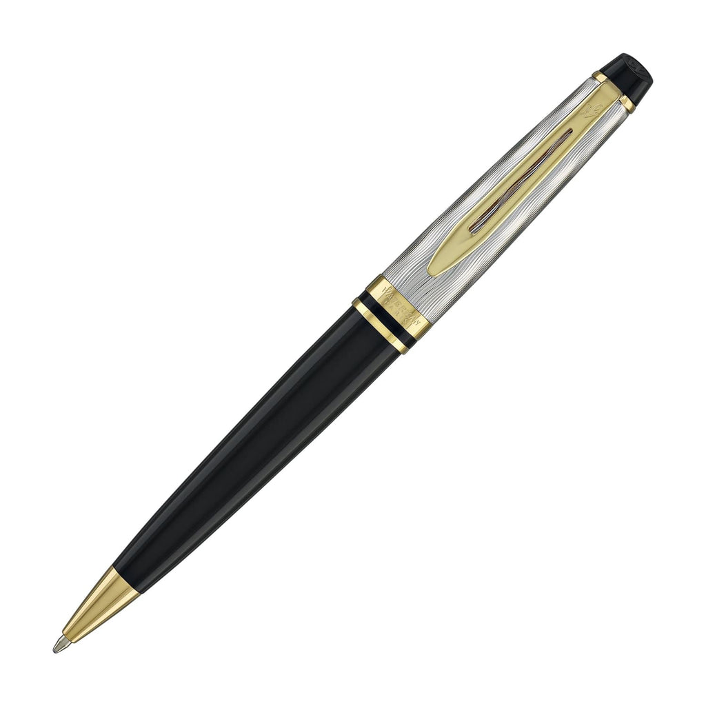 Waterman Expert Deluxe Ballpoint Pen Reflections of Paris in Black with Gold Trim Ballpoint Pens