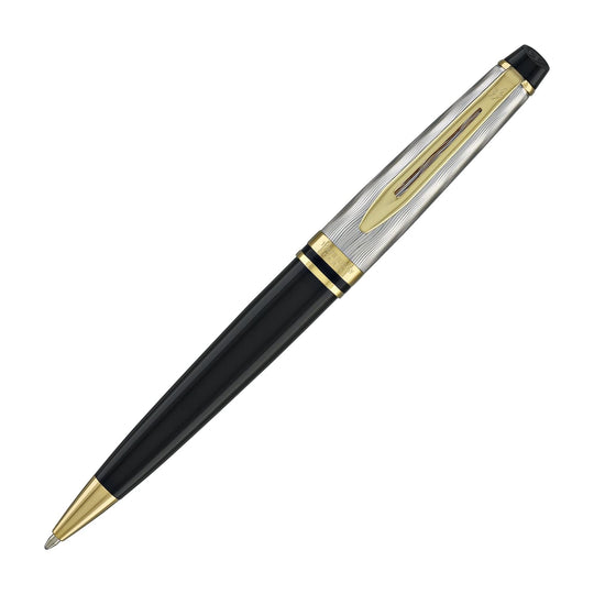 Waterman Expert Deluxe Ballpoint Pen Reflections of Paris in Black with Gold Trim